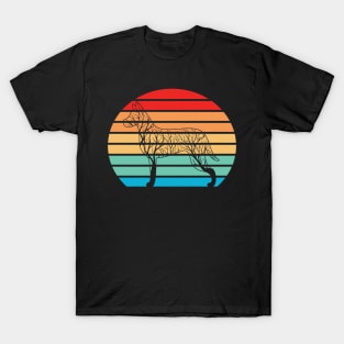 Tree Dog on retro sunset T-Shirt